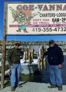 Walleye charter fishing on Lake Erie