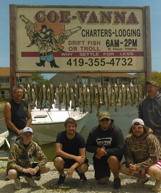 Walleye fishing on Lake Erie with Coe Vanna Charters, Port Clinton, Oh.