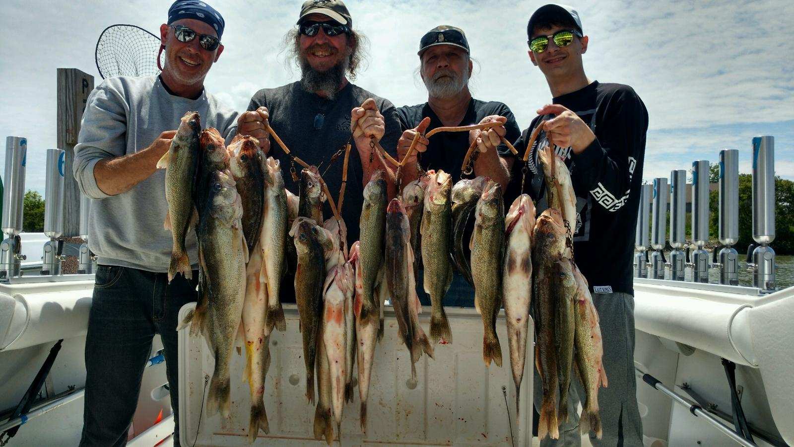 Walleye fishing on Lake Erie charter boats