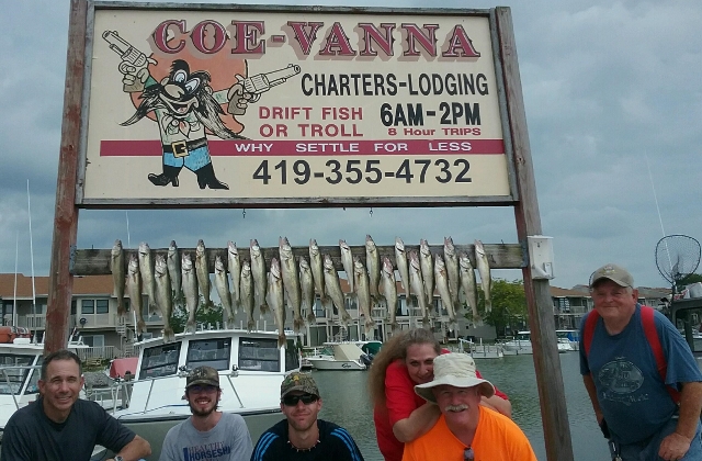 Lake Erie fishing charter, fishing trips west of Cedar Point Amusement Park in Port Clinton, OH