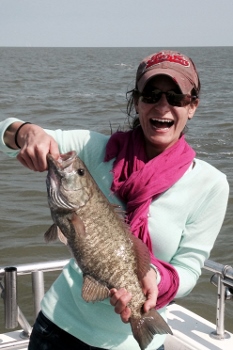 Smallmouth bass charter fishing on Lake Erie