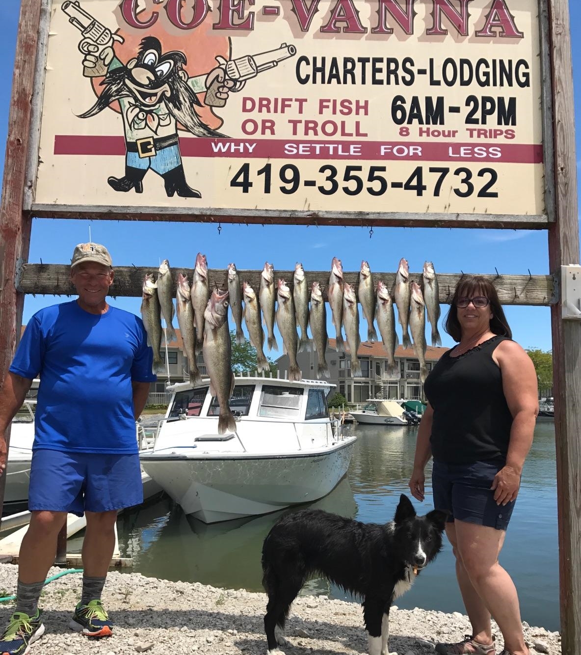 Fishing on Lake Erie west of Sandusky near Port Clinton with Coe Vanna Charters.