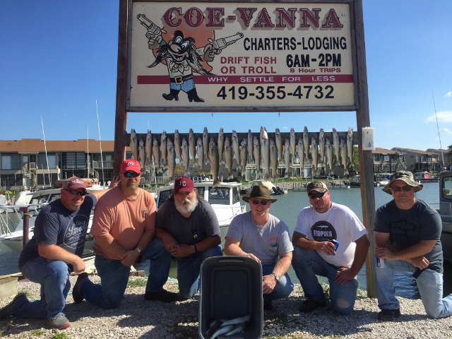 Fall walleye limit fishing with Coe Vanna Charters on Lake Erie