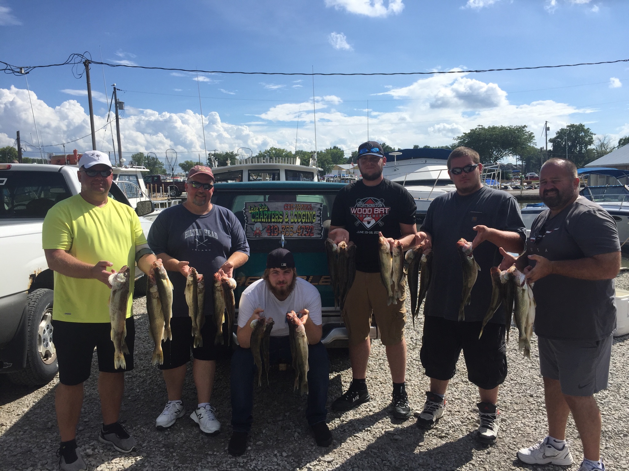 Walleye fishing charter boats on Lake Erie