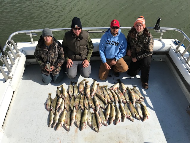 Fishing charter boat on Lake Erie-walleye fishing