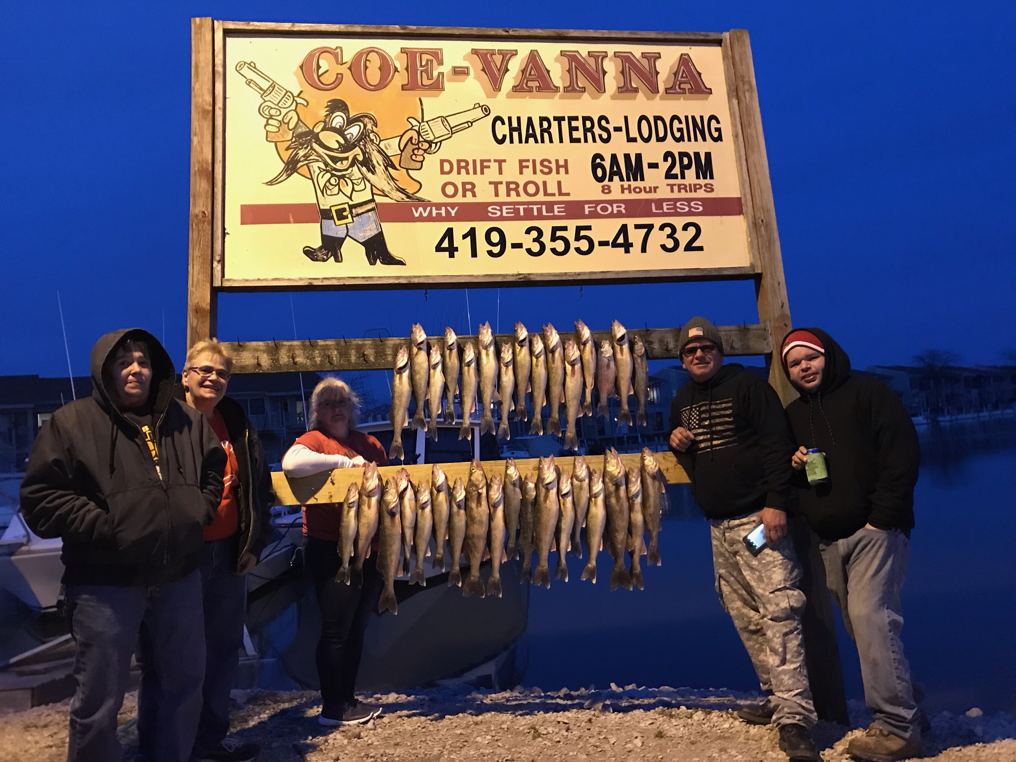 Fishing charter on Lake Erie