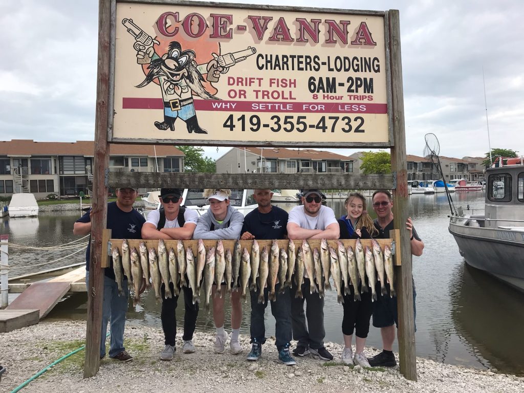 Lake Erie walleye fishing charter boat