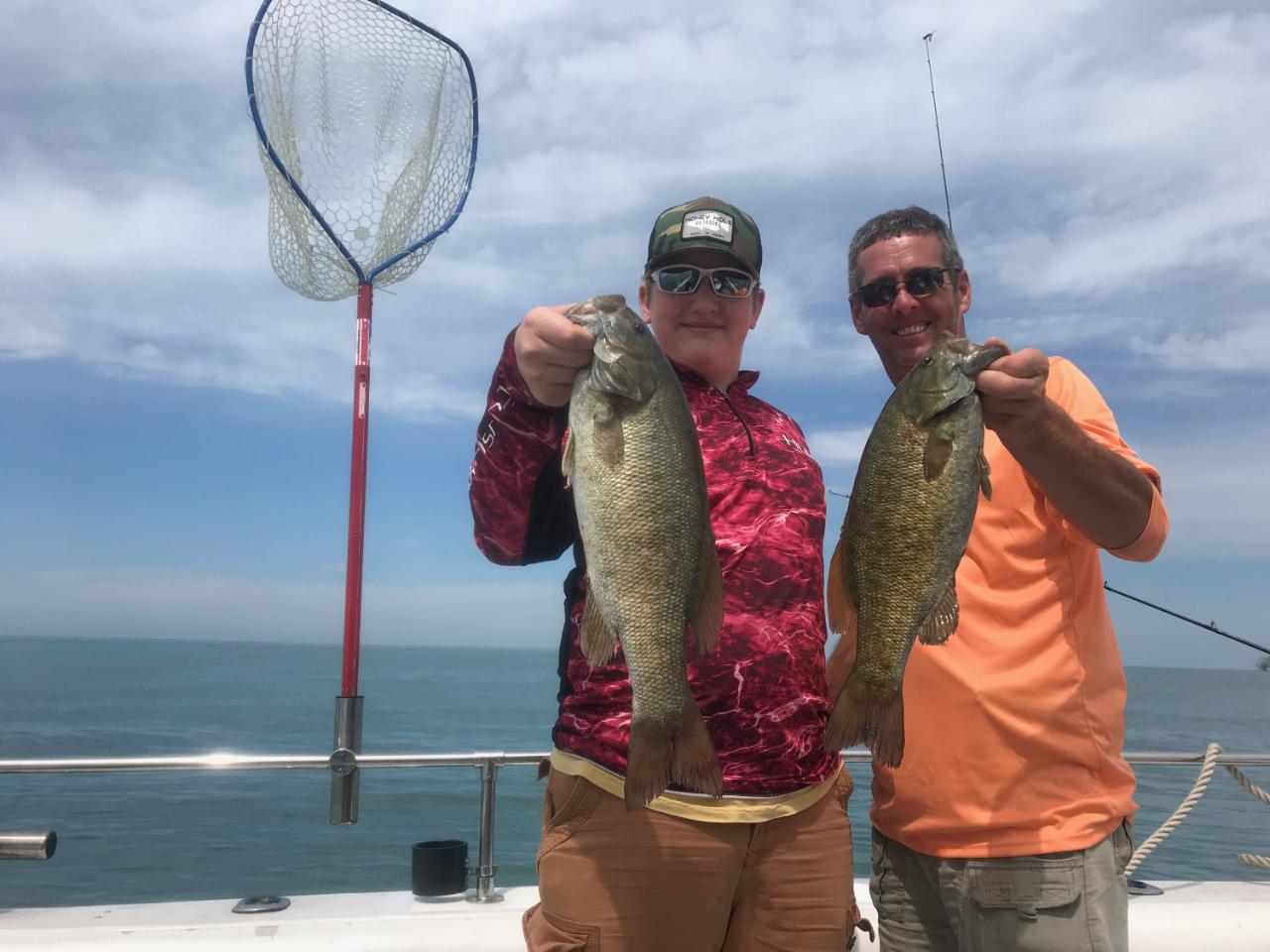 Small mouth bass fishing charters on Lake Erie