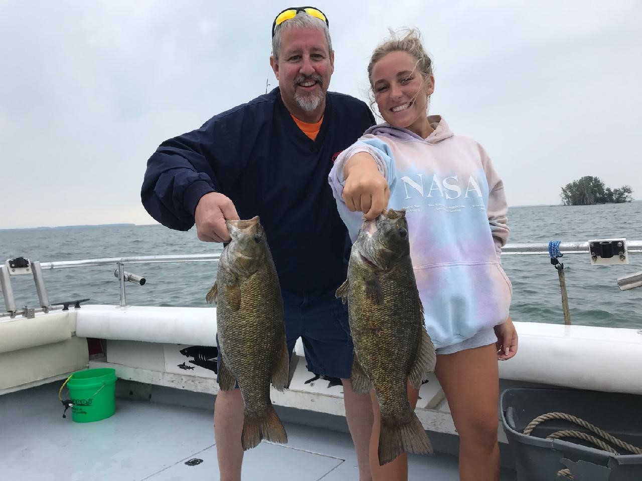 Lake Erie Bass fishing charter boats Port Clinton