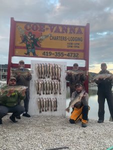 Lake Erie charter boat fishing for walleye May 6 2025